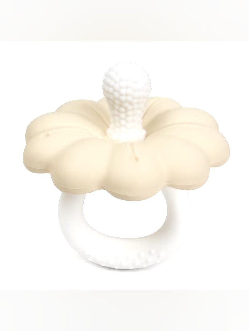 Silicone Flower Teething Ring for Babies - Cream